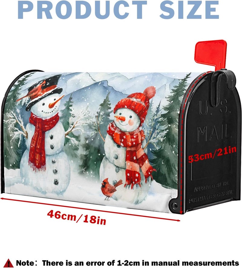Farg Winter Snowman Mailbox Covers Magnetic Christma Snow Trees Xmas Snowflake Mailbox Cover 21" X 18" Waterproof Mail Box Covers Magnetic Standard Size for Yard Home Decor - Image 4