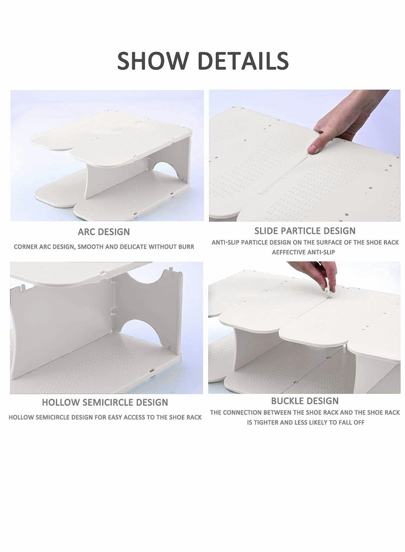 SYOSI رف أحذية، رف تخزين أحذية ب6 طبقات، أرفف أحذية قابلة للتعديل، تخزين أحذية قائم بذاته يوفر المساحة لمدخل المنزل، الممر، أبيض - Image 5