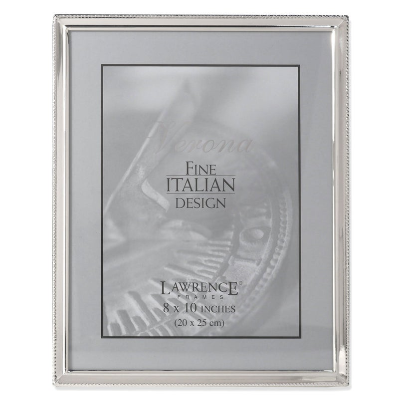 Lawrence Frames Bead Border Design  8x10  Silver