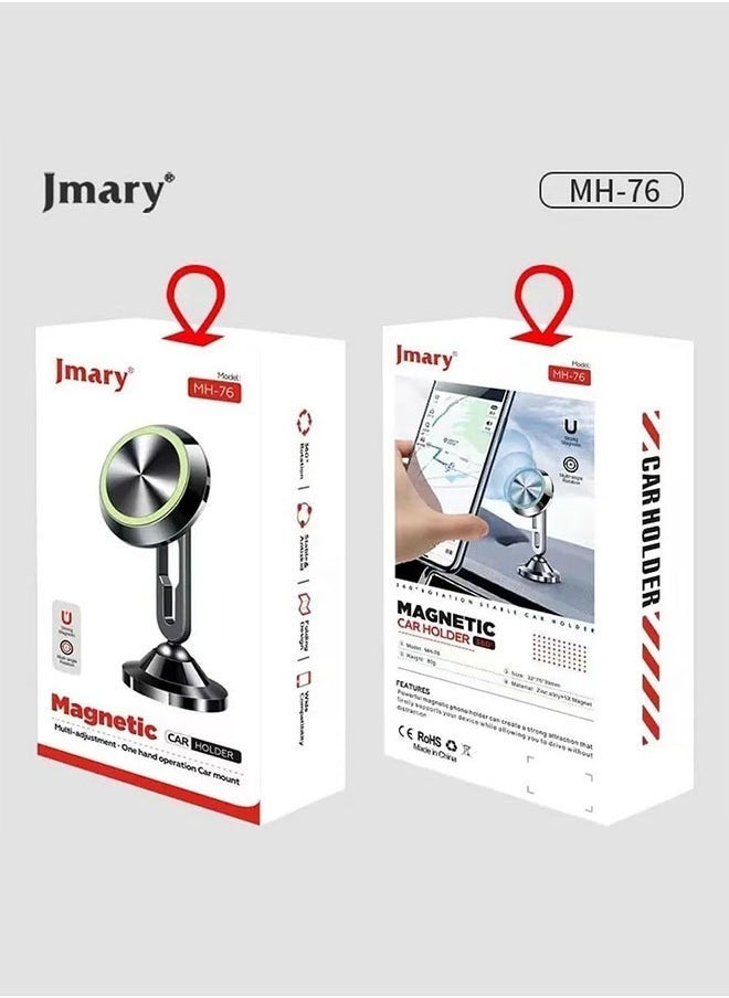 Jmary MH-76 Powerful Magnetic Car Phone Holder – Universal Air Vent & Dashboard Mount with Strong Magnet Grip, 360° Rotation, Anti-Slip Design – Compact & Durable Mobile Stand for All Smartphones – Black - Image 5