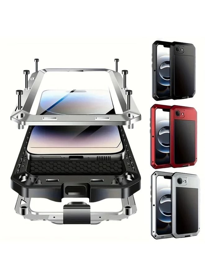 Red iPhone 16e Case with Built In Screen Protector Full Body Protection - Image 3