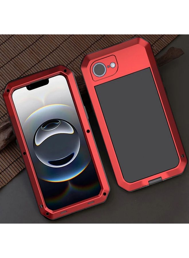 Red iPhone 16e Case with Built In Screen Protector Full Body Protection - Image 1