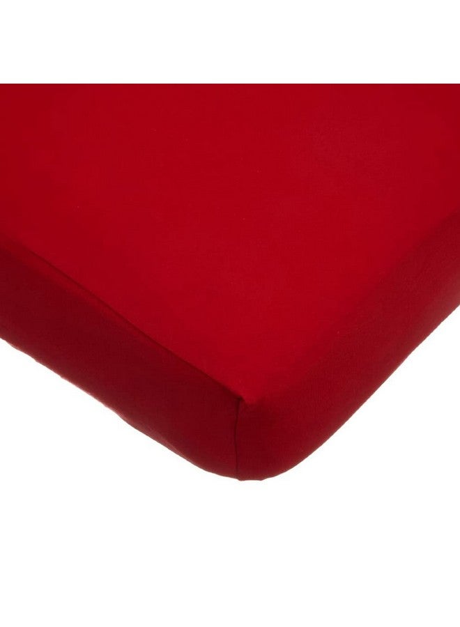 TL Care TL Care Supreme Fitted Crib Sheet 28" x 52", Enhanced Thickness for Soft, Breathable Neutral 100% Cotton Jersey Comfort, Red, for Boys and Girls - Image 1