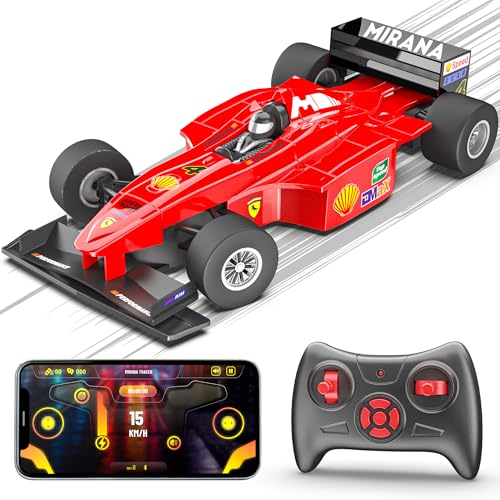 Mirana Super Car | USB Rechargable Type-C | in-Built Bluetooth Speaker | 1:12 Size High-Speed Dual Motor Formula 1 RC Car | Long Range Remote & App Controlled F1 Toy for Kids 4+ 5+ 6+ Years (Red) - Image 1