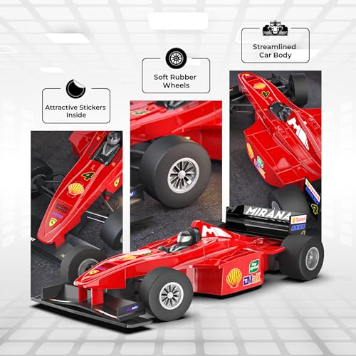 Mirana Super Car | USB Rechargable Type-C | in-Built Bluetooth Speaker | 1:12 Size High-Speed Dual Motor Formula 1 RC Car | Long Range Remote & App Controlled F1 Toy for Kids 4+ 5+ 6+ Years (Red) - Image 2