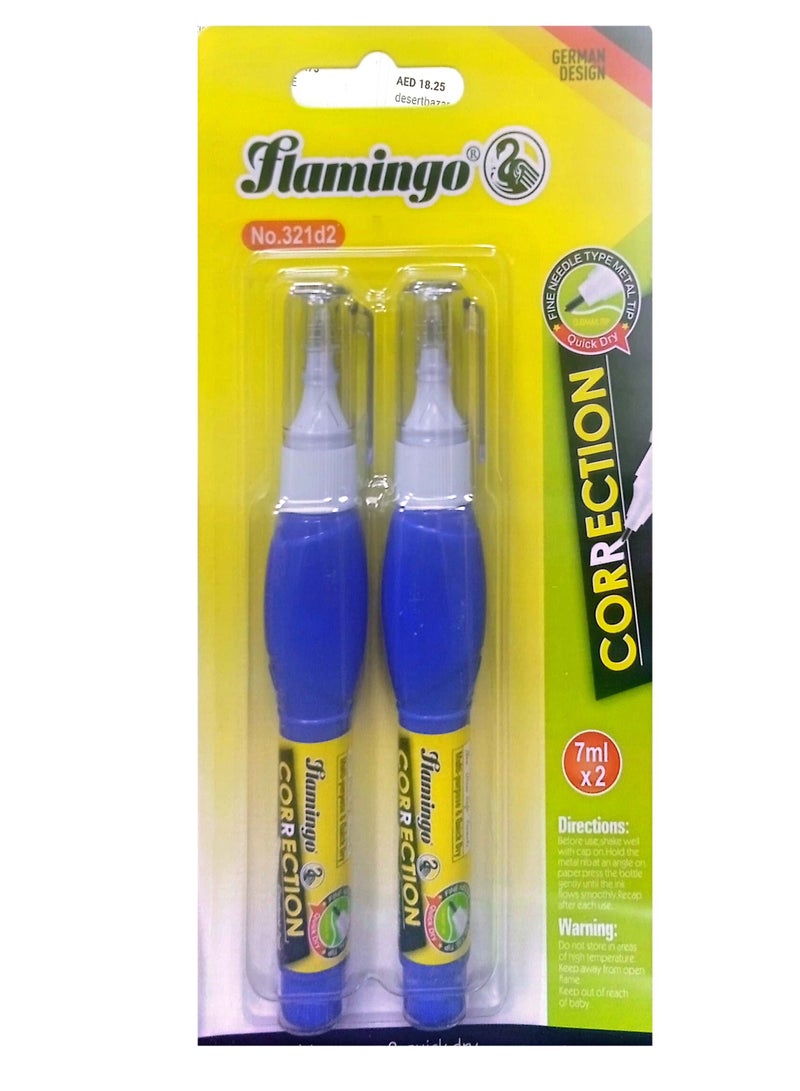 Flamingo Correction Pen Pack of 2 - Image 1