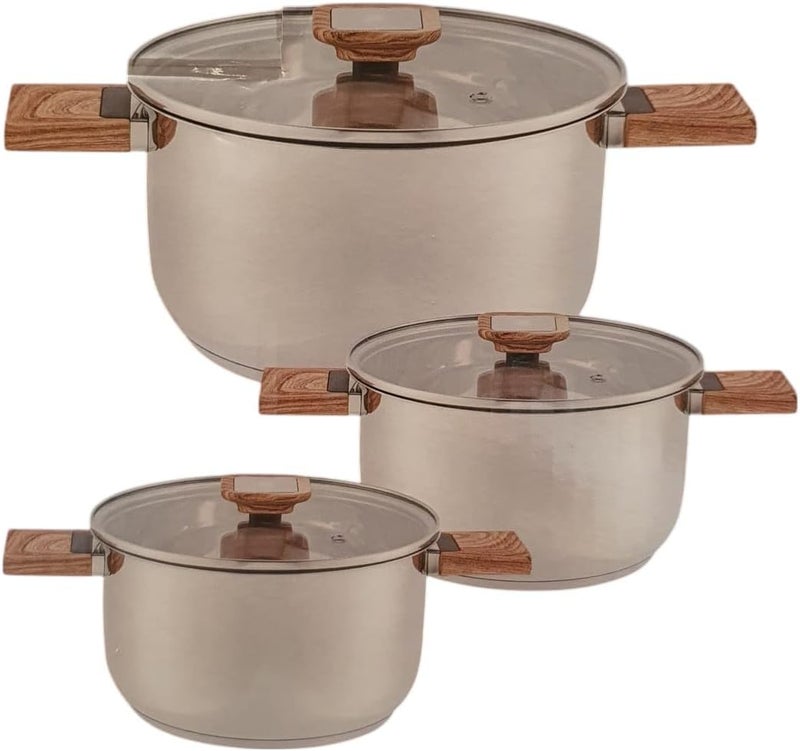 B&D 3-Piece Stainless Steel Cooking Pot Set - Image 4