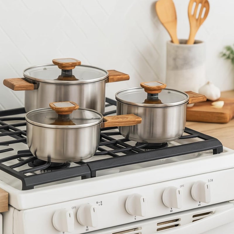 B&D 3-Piece Stainless Steel Cooking Pot Set - Image 2