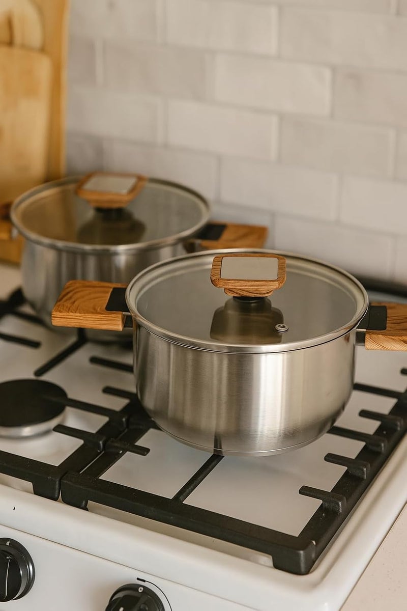 B&D 3-Piece Stainless Steel Cooking Pot Set - Image 3