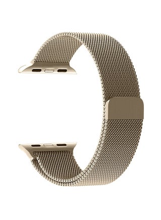 Stainless Steel Milanese Loop Mesh Band for Apple Watch 7/6/SE/5/4/3/2/1 42mm/44mm/45mm Champagne Gold - view 2