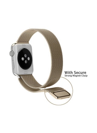 Stainless Steel Milanese Loop Mesh Band for Apple Watch 7/6/SE/5/4/3/2/1 42mm/44mm/45mm Champagne Gold - view 3
