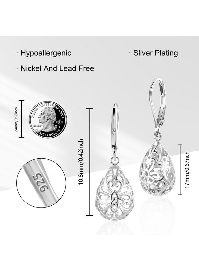 LANCHARMED Sterling Silver Teardrop Earrings for Women, Trendy Silver Drop Leverback Dangle Earrings, Hypoallergenic Leverback Drop Silver Earrings for Jewelry - Image 4