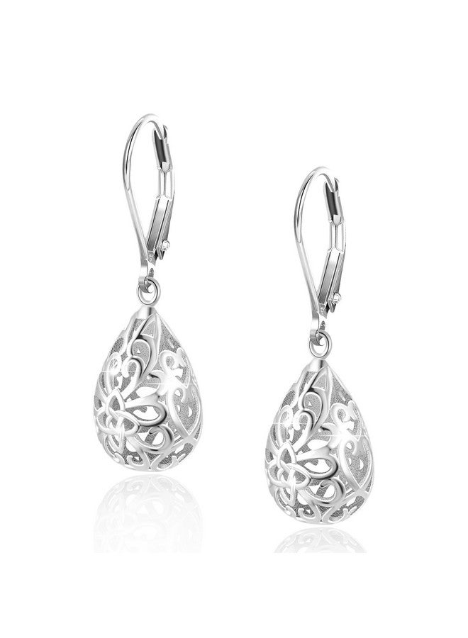 LANCHARMED Sterling Silver Teardrop Earrings for Women, Trendy Silver Drop Leverback Dangle Earrings, Hypoallergenic Leverback Drop Silver Earrings for Jewelry - Image 1