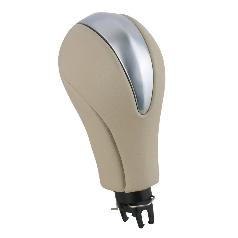 APPERFiT Gear Shift Knob for Automatic Transmission Gear Shifter 34910-1LA6C Compatible with Infiniti EX35 FX35 FX50 G25 G35 G37 Q60 QX50 QX56 QX70 Beige & Silver - Image 1
