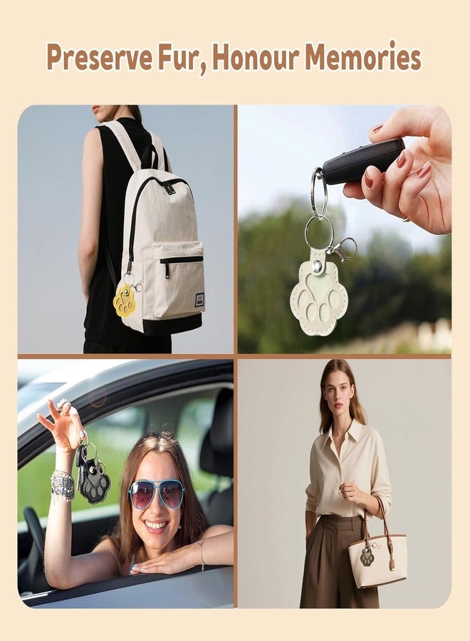 Plexaris Paw Keychain, Pet Fur Keepsake, Leather Pet Paw Keyring for Dogs and Cats, Memorial Gift with a Tweezer for Pet Lovers, Sentimental Pet Hair Keychain, Dog Paw Key Chain, Dark Brown - Image 4