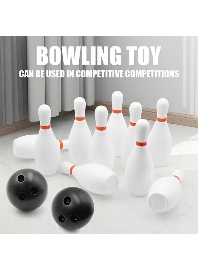 Classic White Bowling Toy Set For Kids 10 Pins And 2 Balls Indoor Outdoor Play Model DJ905 - Image 5