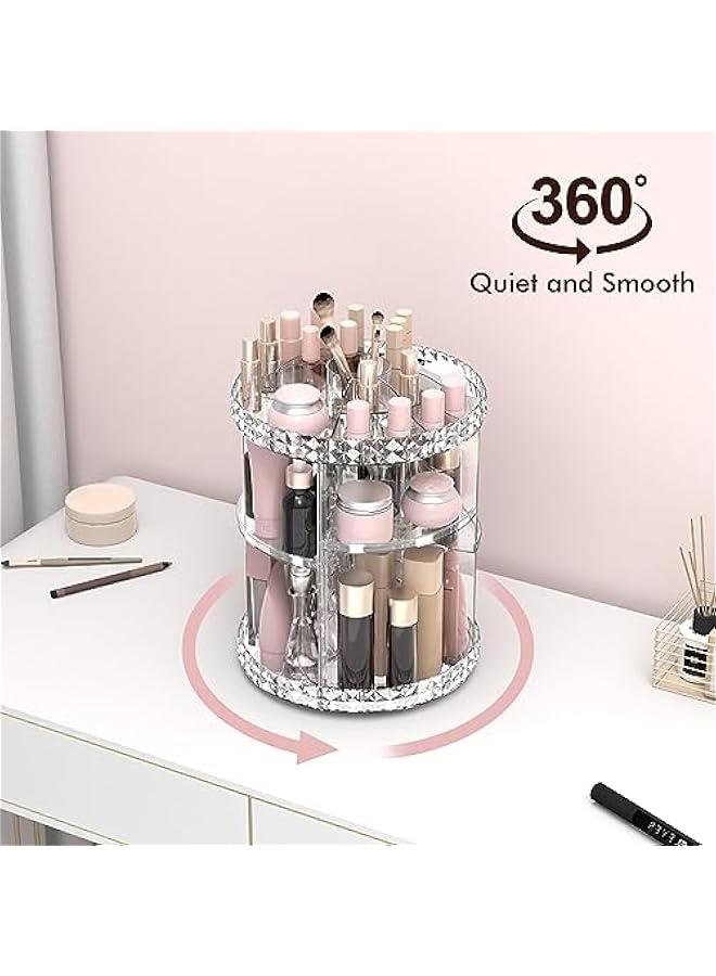 Arabest Rotating Makeup Organizer, 360° Spinning Skincare Organizers, Adjustable Layer Cosmetic Storage Lazy Susan Makeup Organizers for Dresser Bathroom, Medium, Clear  - Image 3