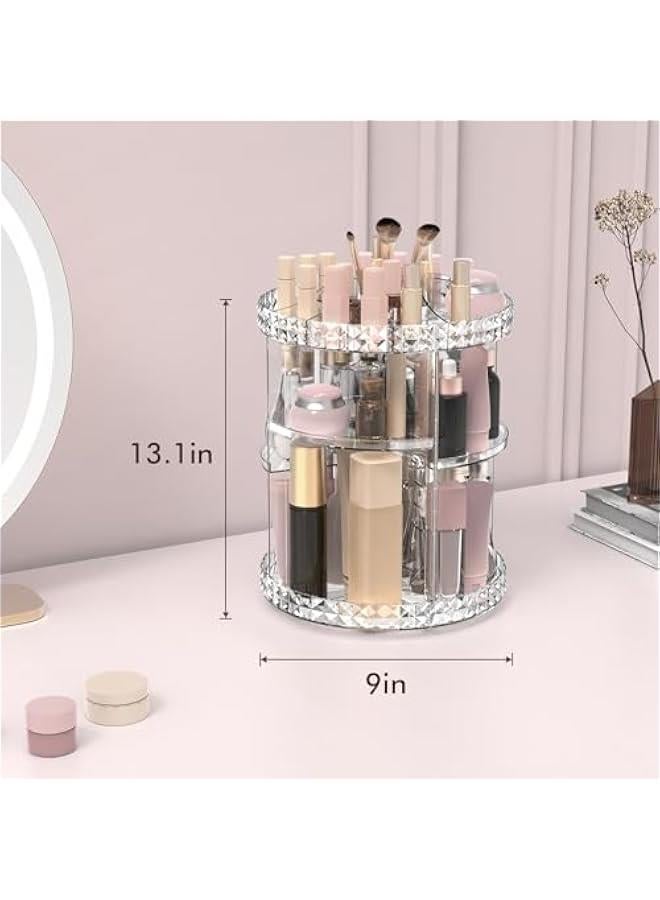 Arabest Rotating Makeup Organizer, 360° Spinning Skincare Organizers, Adjustable Layer Cosmetic Storage Lazy Susan Makeup Organizers for Dresser Bathroom, Medium, Clear  - Image 5
