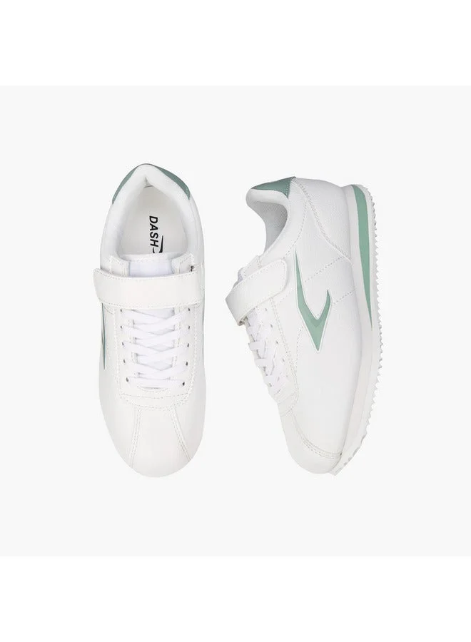 Dash Panelled Sports Shoes with Hook and Loop Closure