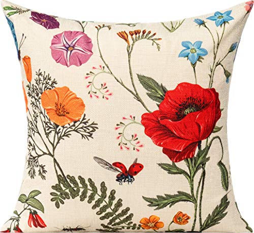 All Smiles Outdoor Patio Throw Pillow Covers 18x18 Set of 4 Spring Summer Garden Flowers Farmhouse Décor Outside Furniture Bench Chair Decorative Cushion Cases for Swing Deep Seat Bed Couch Sofa - Image 5