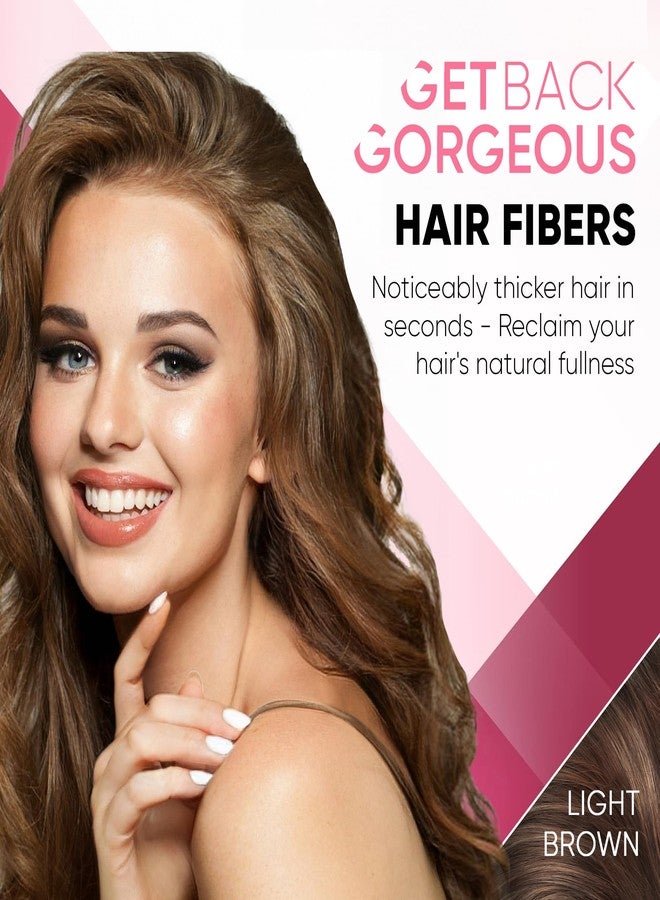 جيت باك جورجيس ألياف شعر GBG للشعر الخفيف وفراغات الشعر (بني فاتح) - عبوة 25 غرام - تخفي تساقط الشعر - تغطية فورية وكثافة في 30 ثانية، بودرة شعر للنساء والرجال - خالية من القسوة على الحيوانات - Image 2