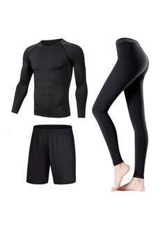 Swimsuit Women's Split Large Size Conservative Swimming Trunks For Chubby Girls Long-sleeved Trousers For Students Sunscreen Diving Suit-Color:Women-black Line Elite Three-piece (long Sleeve)-Size:4XL