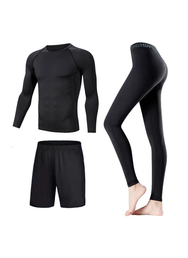Generic - Swimsuit Women's Split Large Size Conservative Swimming Trunks For Chubby Girls Long-sleeved Trousers For Students Sunscreen Diving Suit-Color:Women-black Line Elite Three-piece (long Sleeve)-Size:4XL - Image 1