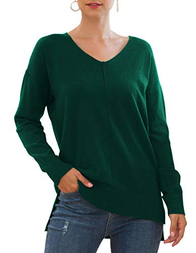Jouica Womens Fall Casual Long Sleeve Pullover Sweater(Dark Green,X-Large) - Image 1