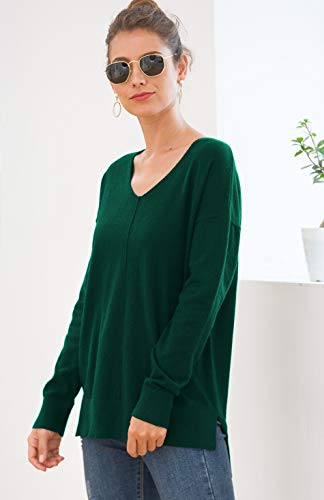 Jouica Womens Fall Casual Long Sleeve Pullover Sweater(Dark Green,X-Large) - Image 4