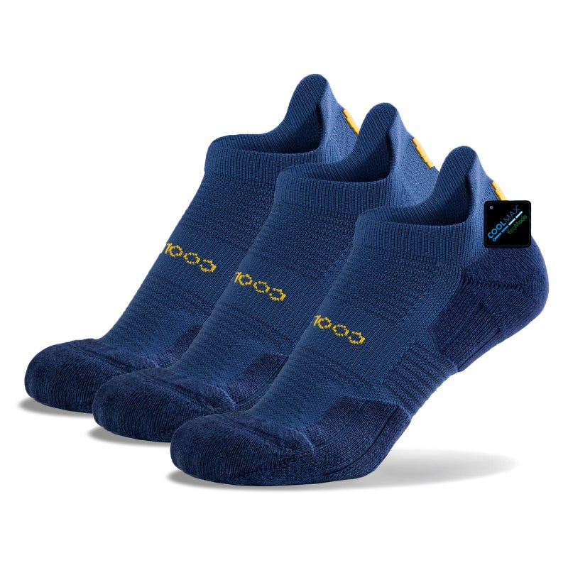 BRISIRA Coolmax Bamboo Viscose Compression Running Socks 3 Pairs Ankle Low Cut Athletic Anti Blister Cushioned Seamless - Image 1