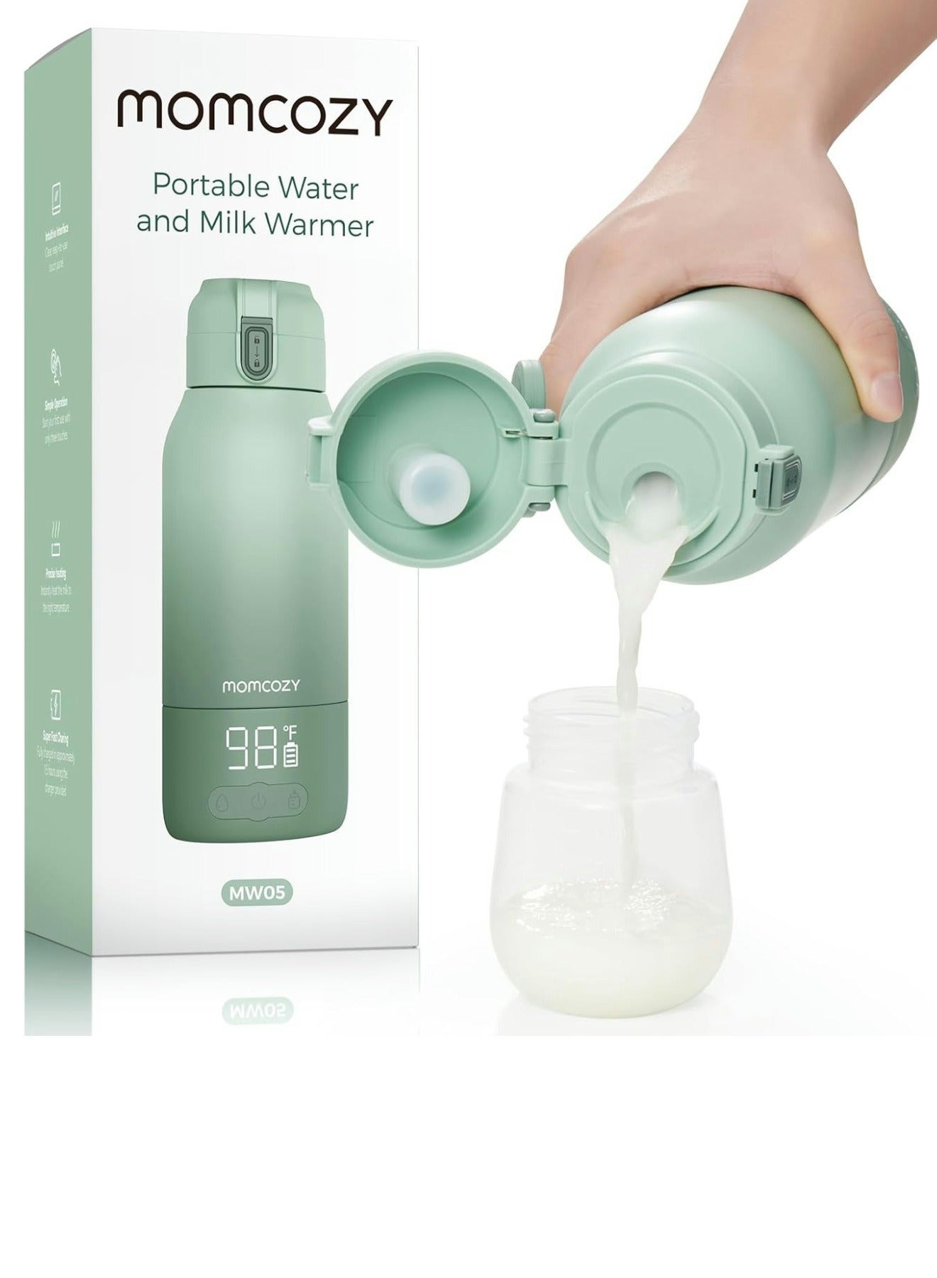 Portable Milk Warmer for Travel – Dual Heating Modes for Breast Milk & Water, Portable Bottle Warmer with Fast Heating & Long Battery Life, 17 Ounces Large Capacity to Meet Your All-Day Needs