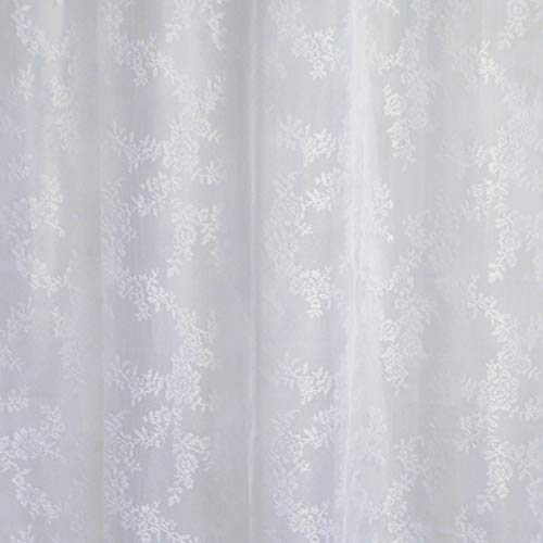 DII Translucent Lace Shower Curtain, 72x72, Flower Blossom White - Image 2