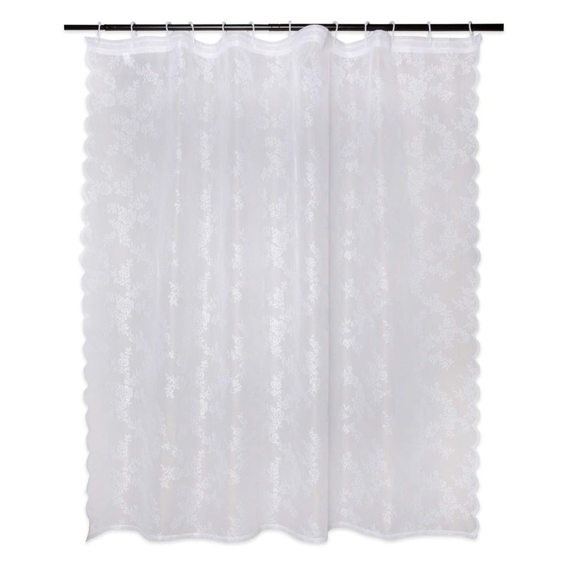 DII Translucent Lace Shower Curtain, 72x72, Flower Blossom White - Image 5