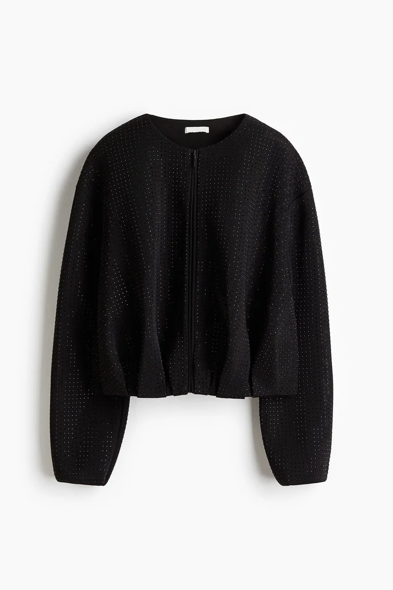 H&M Rhinestone-embellished bomber jacket