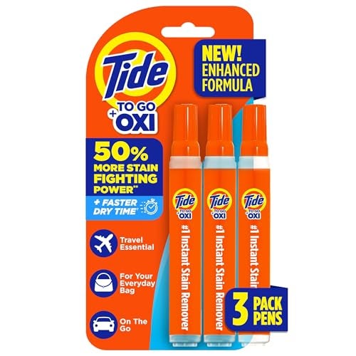 Tide Stain Remover for Clothes, Tide To Go Pen, Instant Stain Remover Pen & Spot Cleaner, Portable & Travel-Friendly, Works on Food & Drink Stains, Fits in Purses & Bags, 3 Count (Pack of 1) - Image 1