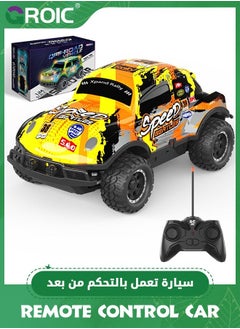 GROIC Giociiol Remote Control Car, 1/24 Scale Light Up Racing Car Toys, RC for Kids with Cool Led Lights, Hobby Cars Toys,Wireless Off-road Vehicle,Cool Graffiti Drift  - Image 1