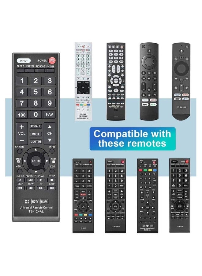 Raxoom Universal Remote Control Compatible Replacement For Toshiba Tv Hdtv Lcd Led Ct-90325 Ct-90326 Ct-90329 Ct-8037 Ct-90302 Ct-90275 Ct-90 Ct-90366 - Image 2