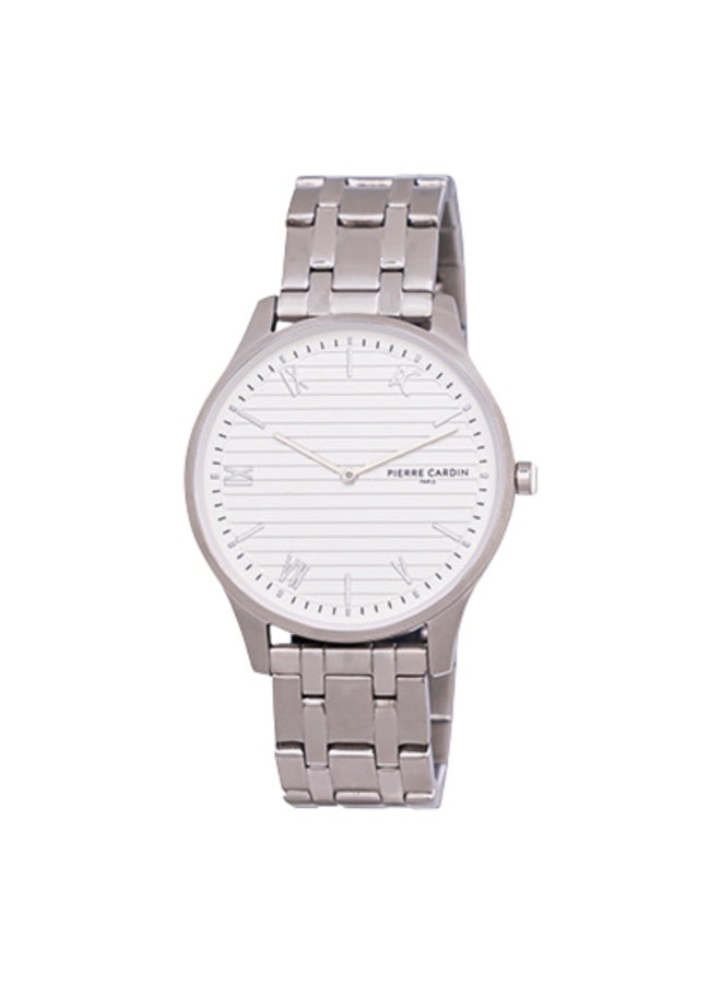 بيير كاردان ساعة بيير كاردان CBA.4015 - ساعة يد رجالية أنيقة بمينا دائري فضي مع سوار معدني - Image 1