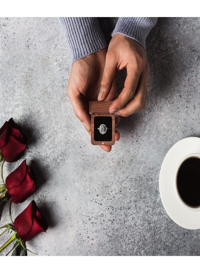 WisePoint Personalized Wooden Ring Box, Mini Engagement Ring Holder Box with Single Slot, Square Wedding Rings Box for Rings, Elegant and Retro RingHolder Box for Wedding, Ceremony (black) - Image 5
