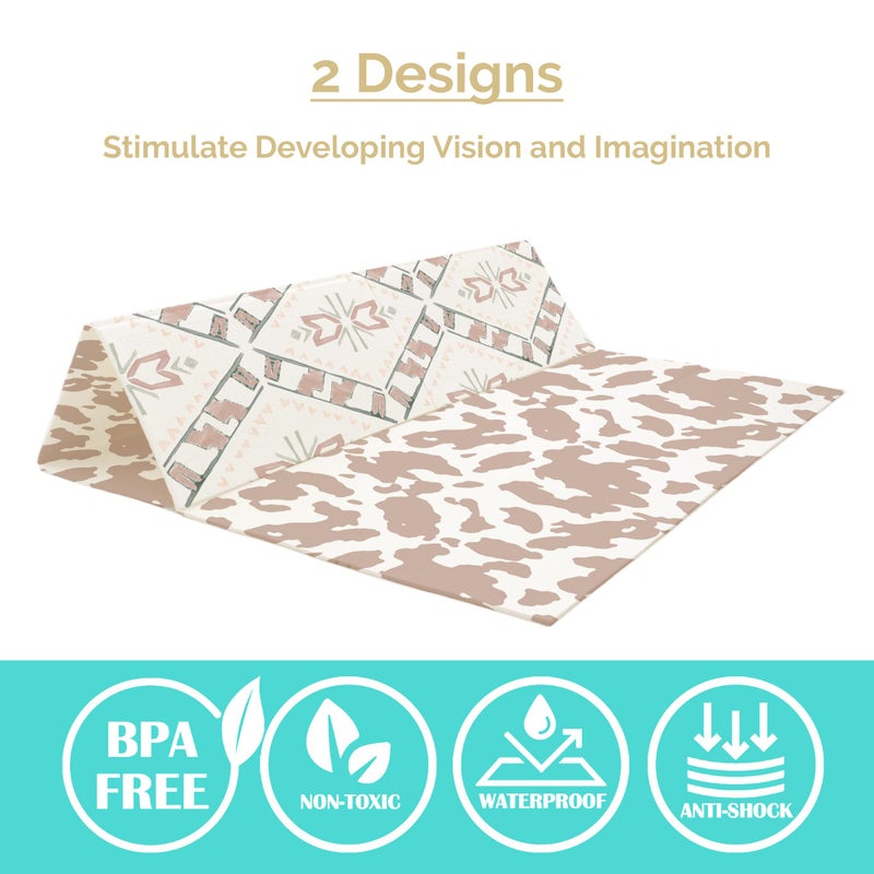 JumpOff Jo Foldable Foam Play Mat â€“ Large Waterproof Baby & Toddler Activity Floor Mat, Double-Sided 70 x 59 Inch Play Surface - Westbound - Image 4