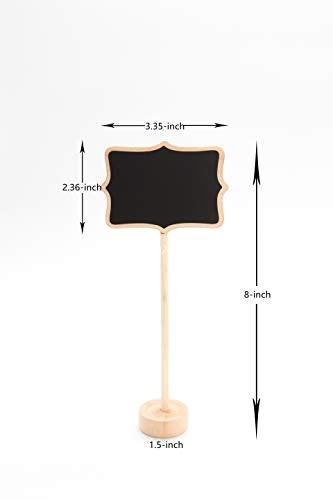 DSTELIN 15 Pack Wood Mini Chalkboard Signs (Water-Based Chalk and Replacement Stickers Are Included) Small Rectangle Chalkboards Blackboard for Weddings, Message Board Signs and Special Event Decorations - Image 4
