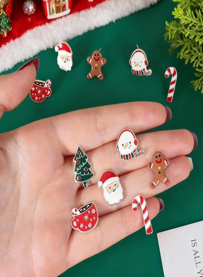 Frodete Christmas Earrings for Women Multiple Styles Tree Gingerbread Snowflake Candy Cane Dangle Stud Earrings Xmas Holiday Christmas Jewelry Gifts Stocking Stuffers - Image 5