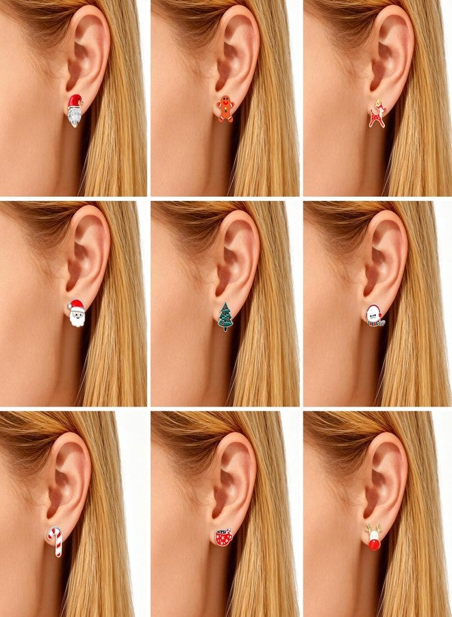 Frodete Christmas Earrings for Women Multiple Styles Tree Gingerbread Snowflake Candy Cane Dangle Stud Earrings Xmas Holiday Christmas Jewelry Gifts Stocking Stuffers - Image 2