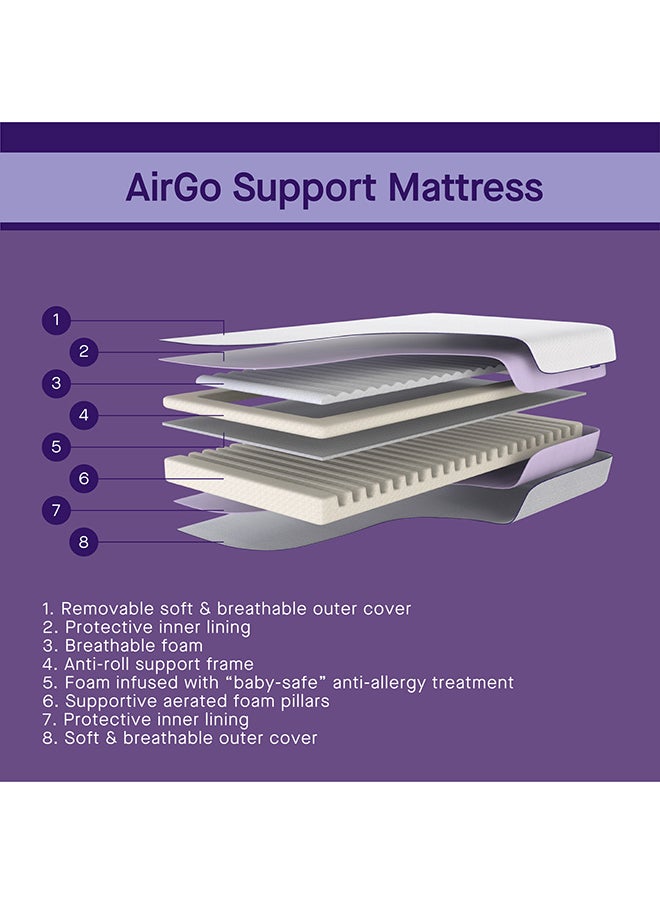 Clevamama - مرتبة Airgo Support مقاس 70x140x11 سم لسرير المهد - Image 1