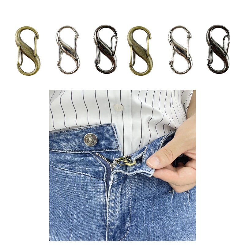 FYOURH Zipper Lock Upper Clasp for Jeans Keeps Pants Zipper Up Mix Colors
