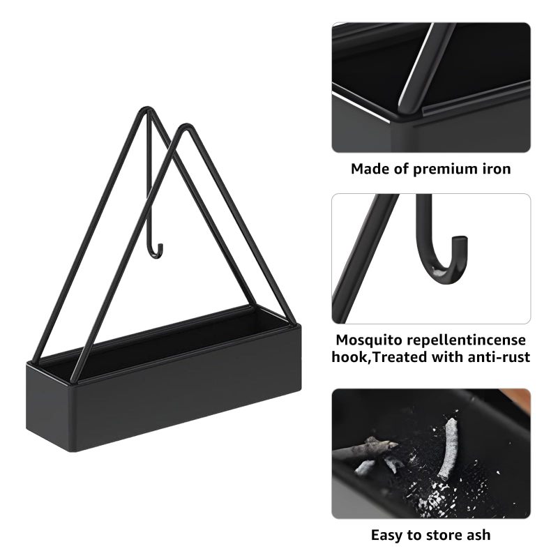Mosquito Coil Holder Metal Fireproof Tray Hanging Incense Holder - Ash Catcher for Outdoor Garden Use - Image 3