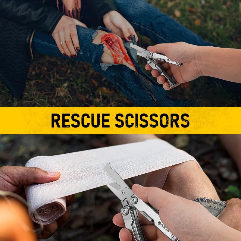 BIBURY Mini Multitool BI2052A, 8 in 1 Keychain EDC Scissors w/Window Breaker, Seat Belt Cutter, Bottle Opener for Outdoor Survival, Multi Tool Cool Gadget TSA Approved, Valentines Day Gift for Him - Image 3