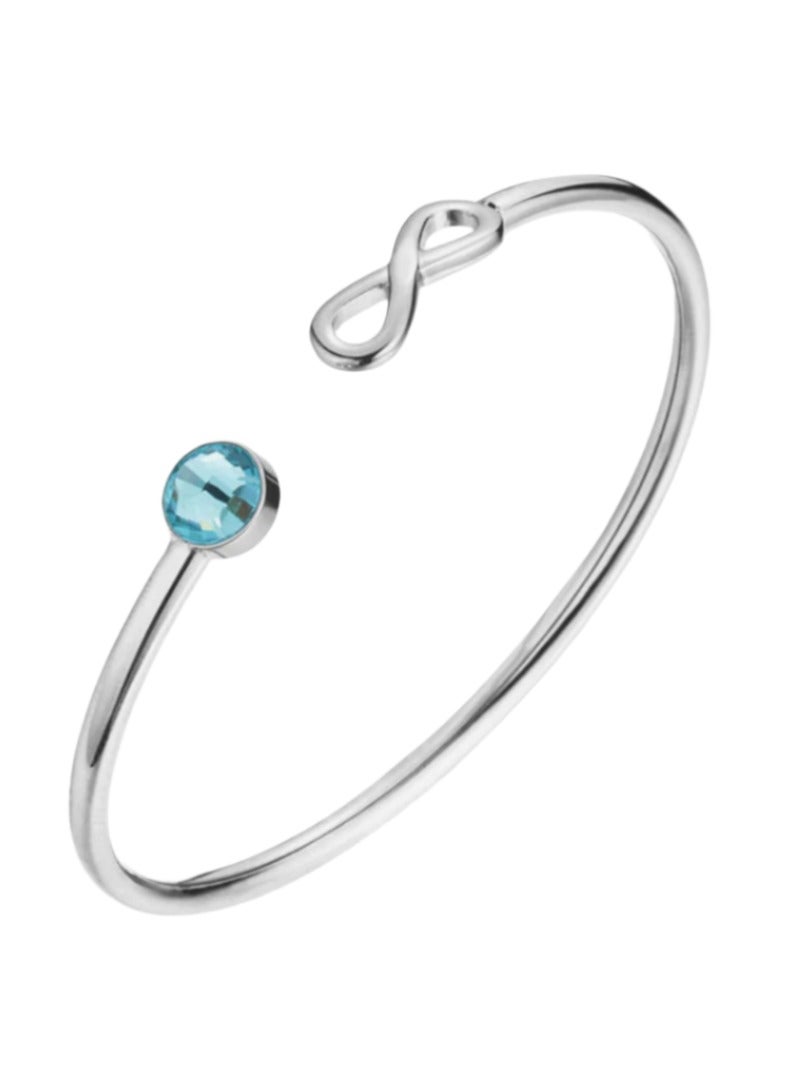 زنك سوار نسائي من زينك فضي ستانلس ستيل | ZFBG005SBL - Image 1