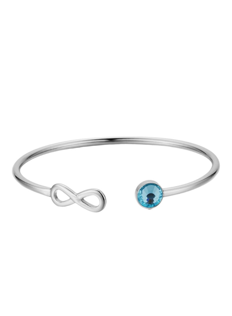 زنك سوار نسائي من زينك فضي ستانلس ستيل | ZFBG005SBL - Image 2