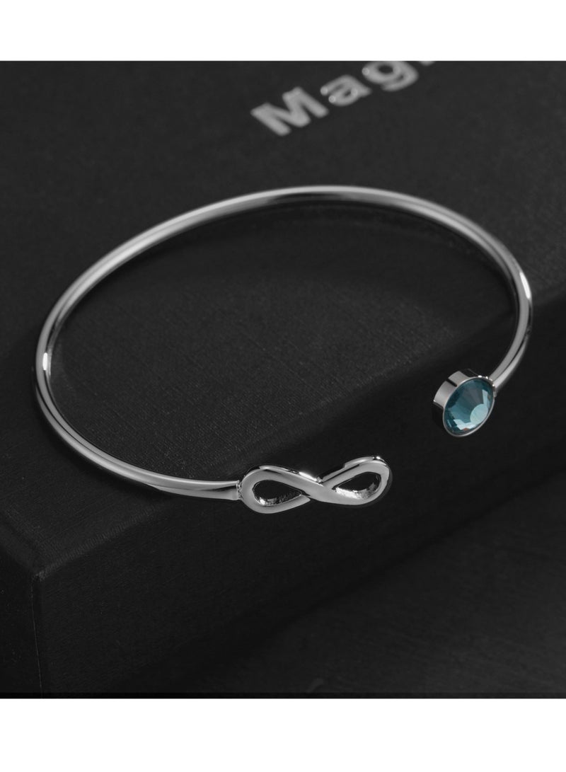 زنك سوار نسائي من زينك فضي ستانلس ستيل | ZFBG005SBL - Image 3